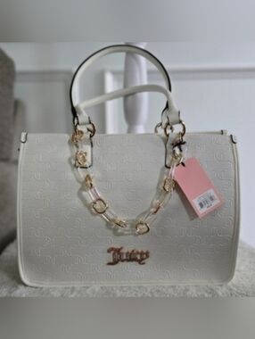 RARE NWT Juicy Couture Angel Tote Gold Acrylic & Multicolor Rhinestone BLING